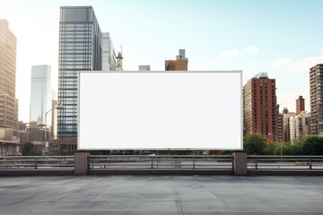 Billboard or blank poster blank white mockup banner mockup, a large billboard in a city.AI generated
