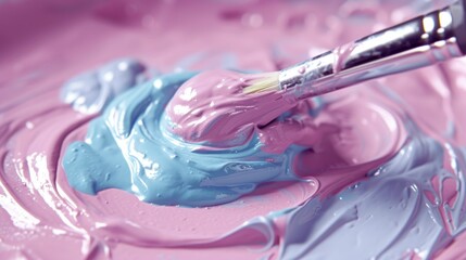 Paint mixing video, oddly satisfying in Soft Pop pastels - obrazy, fototapety, plakaty
