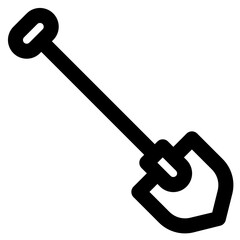 shovel vector outline icon