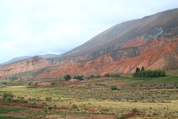 Rural landscape and mountains in northwest Argentina
