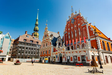 Riga, Latvia. House of the Black Heads in Town Hall Square