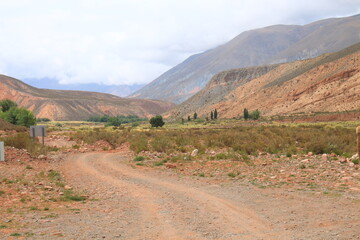 Rural landscape and mountains in northwest Argentina
