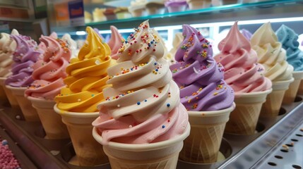 Pastel-sprinkled soft serve, in tune with Soft Pop theme
