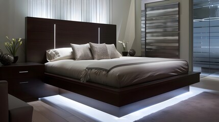 Modern Bedroom with Ambient Lighting