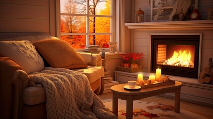 fireplace cozy fall home