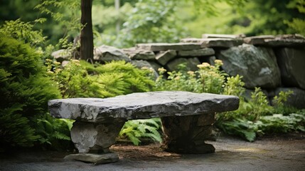 garden stone bench