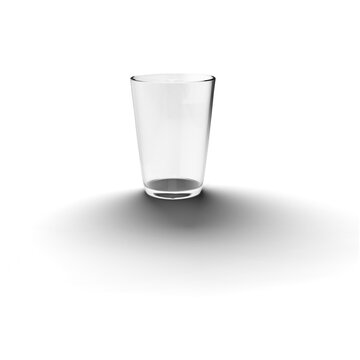 3D realistic transparent drinking glass with shadow