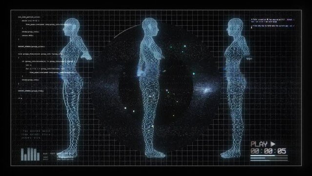 Spinning Female Figures Digital Screen