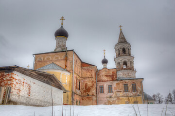 Fototapeta na wymiar Old Christian church in the Russian city of Torzhok. 17th century architectural monument.