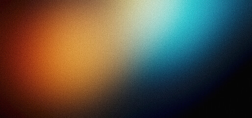 Vibrant orange blue red black grainy gradient background abstract glowing colors dark backdrop noise texture effect