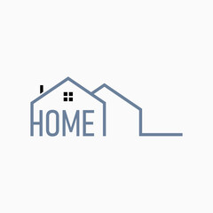 Logo design graphic concept creative premium vector stock abstract word home with art outline house architecture. Relate property real estate branding