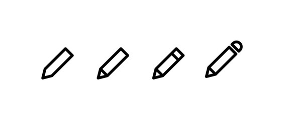 Pencils icon set. Linear style. Vector icons