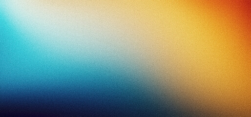 Abstract teal orange yellow black grainy color gradient background noise texture effect - obrazy, fototapety, plakaty
