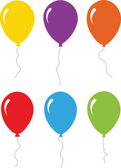 Vector Colorful balloons set in flat style
