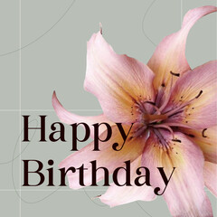 Flowers. Vector posters. Happy Birthday invitation card floral patterns.Typographic design.