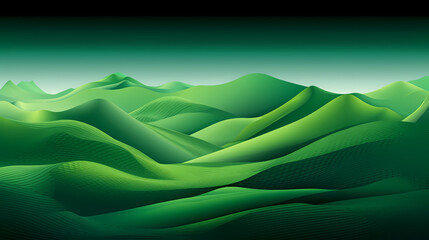 Abstract green landscape wallpaper background illustration design with hills and mountains