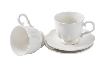 Empty white coffee cup transparent png