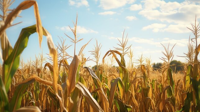 harvest mature corn