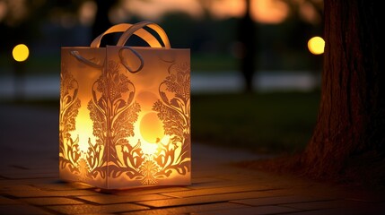 Fototapeta na wymiar light candle bag