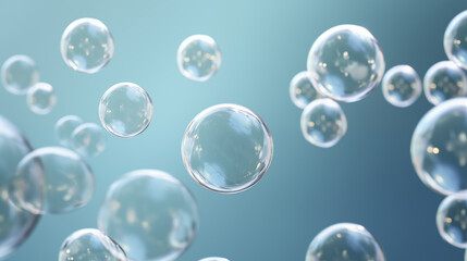 A multitude of soap bubbles floating in mid-air, creating a mesmerizing and dynamic scene.