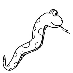 Doodle Cartoon Snake 