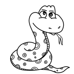 Doodle Cartoon Snake 