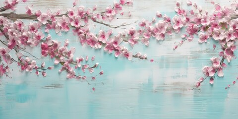 cherry blossom background and free space for greeting text, invitations, posters, etc.