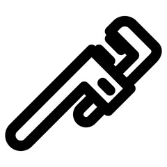 stillson wrench vector outline icon