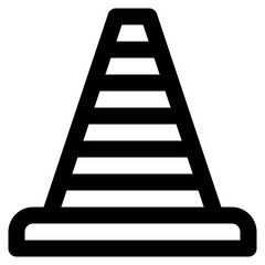 traffic cone vector outline icon