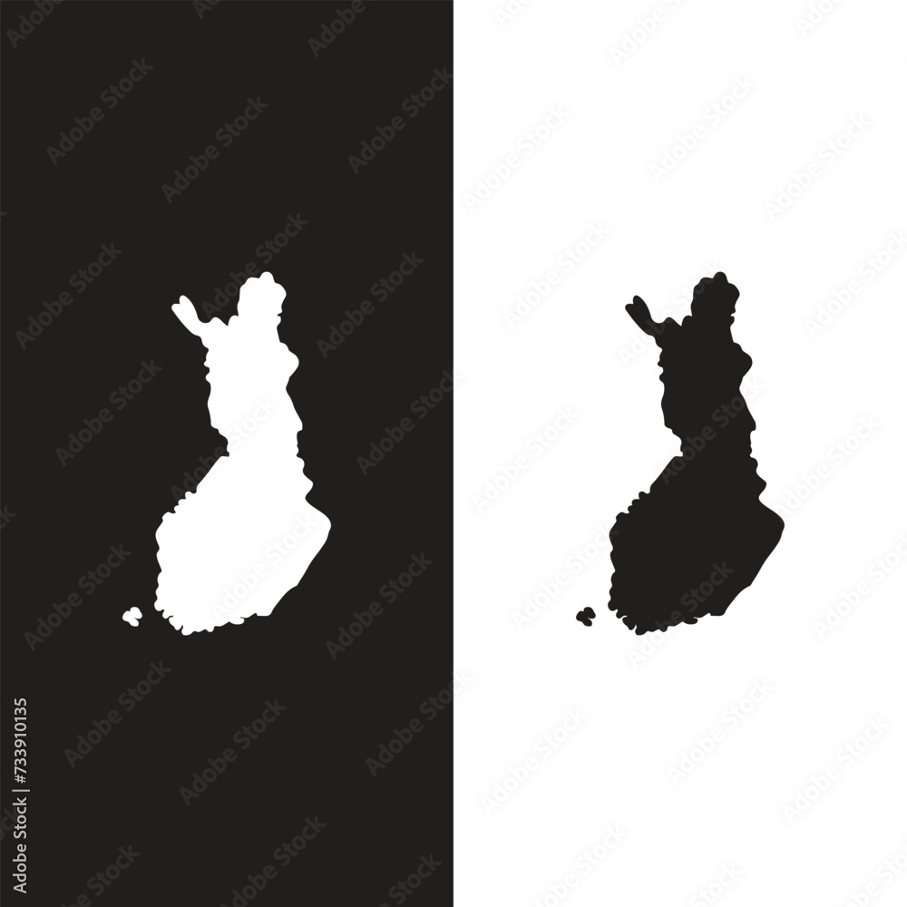 Wall mural High detailed vector map - Finland black map on white background vector