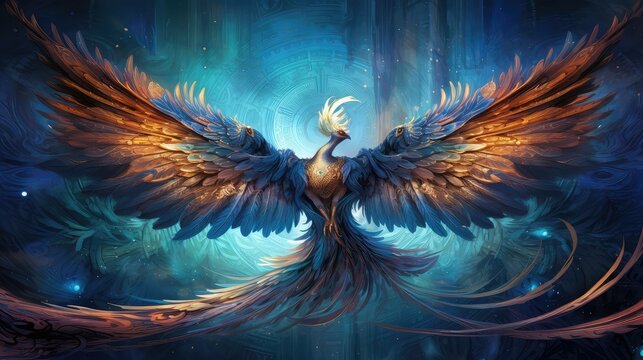 fire blue phoenix