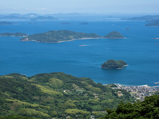 Scenic view from Mt Dake observation point on Suo Oshima Island - Yamaguchi prefecture, Japan