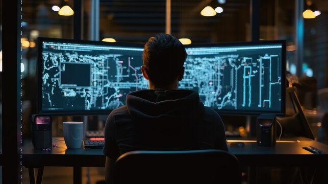 Programmers sit in front of the computer and write the source code and make changes to it