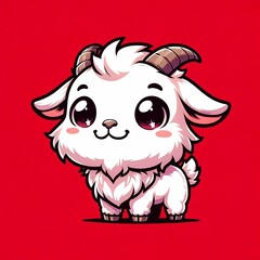 Obraz premium Happy Cartoon Goat Illustration