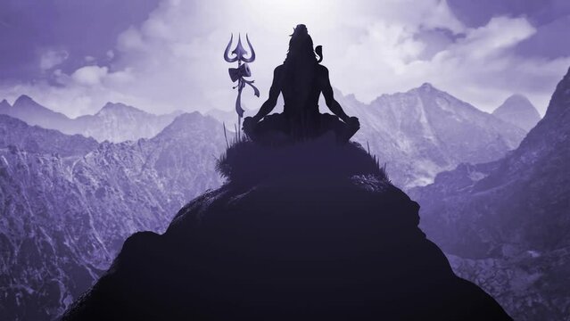 Lord Shiva Meditating on Kailash on Mahashivratri Night.
