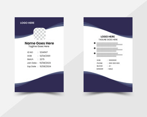 a bundle of 2 templates, creative design and editable vector template design, a professional corporate id card template, clean id card design template.