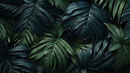 paint realistic style tropical foliage background