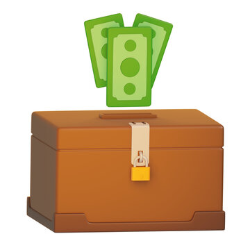 charity box 3D Illustration