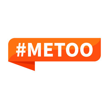 metoo Text In Orange Ribbon Rectangle Shape For activism awareness solidarity Information Announcement Social Media
