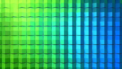 Digital Gradient: A Pixel Art Transition from Blue to Green