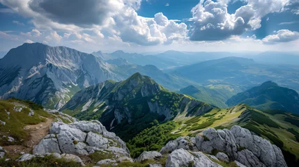 Zelfklevend Fotobehang Slovakia mountain from peak Chleb. © Bitz