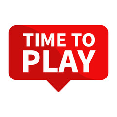 Time To Play Text In Blue Ribbon Rectangle Shape For Promotion Advertising Business Marketing Social Media Information Announcement
