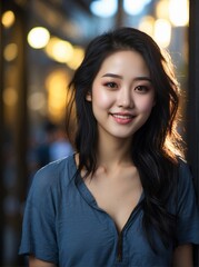 Obraz premium Asian women after gym with long hair