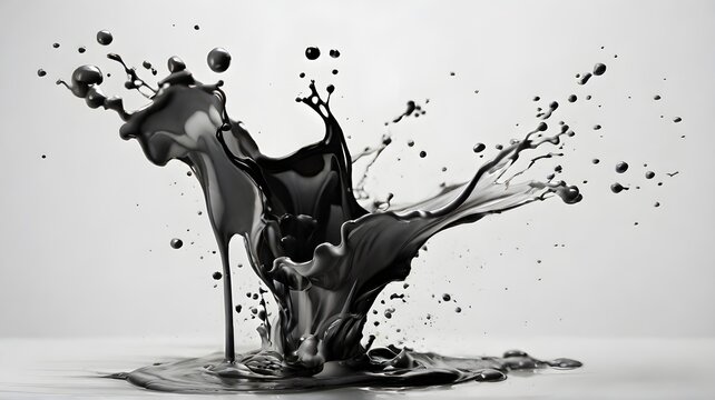 A splash of liquid in light and white background, abstract  background design, AI generated