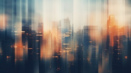 Abstract blurred image of buildings in the city, cityscapes banner background - obrazy, fototapety, plakaty