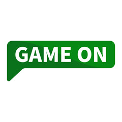 game on Text In Green Rectangle Shape For Promotion Business Marketing Social Media Information Announcement
