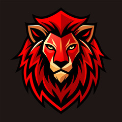 Fototapeta premium LION HEAD LOGO CREATED BY GENERATIVE AI