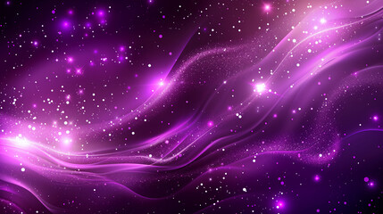 Obraz premium Depicts An Ethereal Purple Cosmos, Sparkling With Particles And Light, Evoking A Sense Of Serene Wonder. Ideal For A Calming Wallpaper Or A Vibrant Backdrop For Creative Projects.