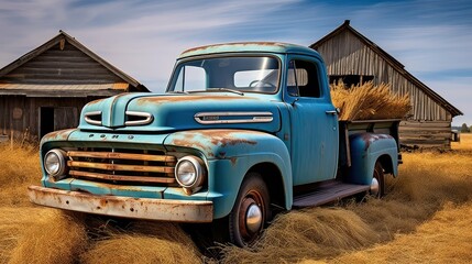 Fototapeta premium worn old farm truck