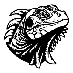 a simple Iguana vector design, Iguana logo, Iguana icon, Iguana head